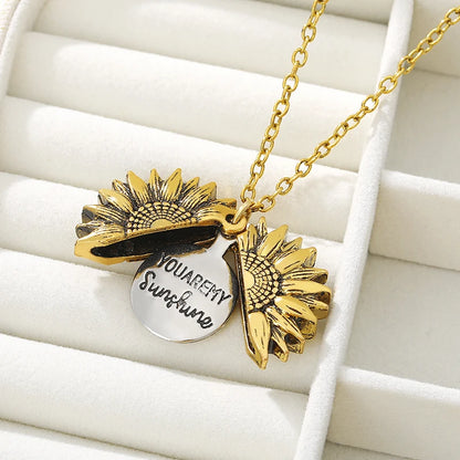 Sunflower Locket Necklace