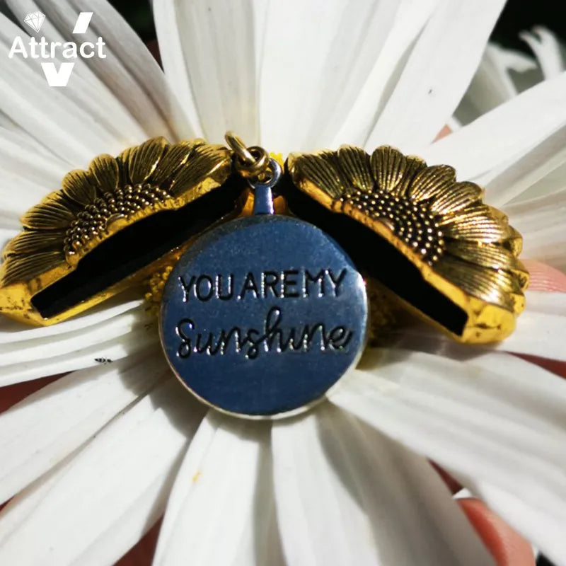 Sunflower Locket Necklace