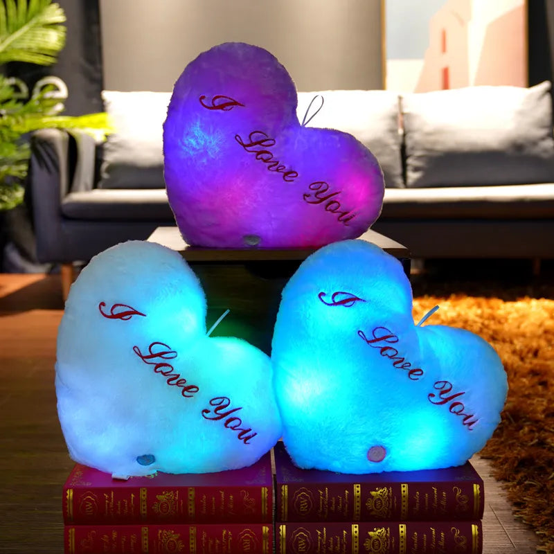 Luminous Heart Plush Pillows