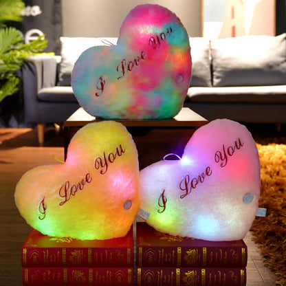 Luminous Heart Plush Pillows