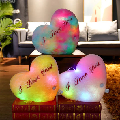 Luminous Heart Plush Pillows